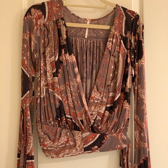 Free People Tops - Free People Fiona Bell Sleeve Wrap Top